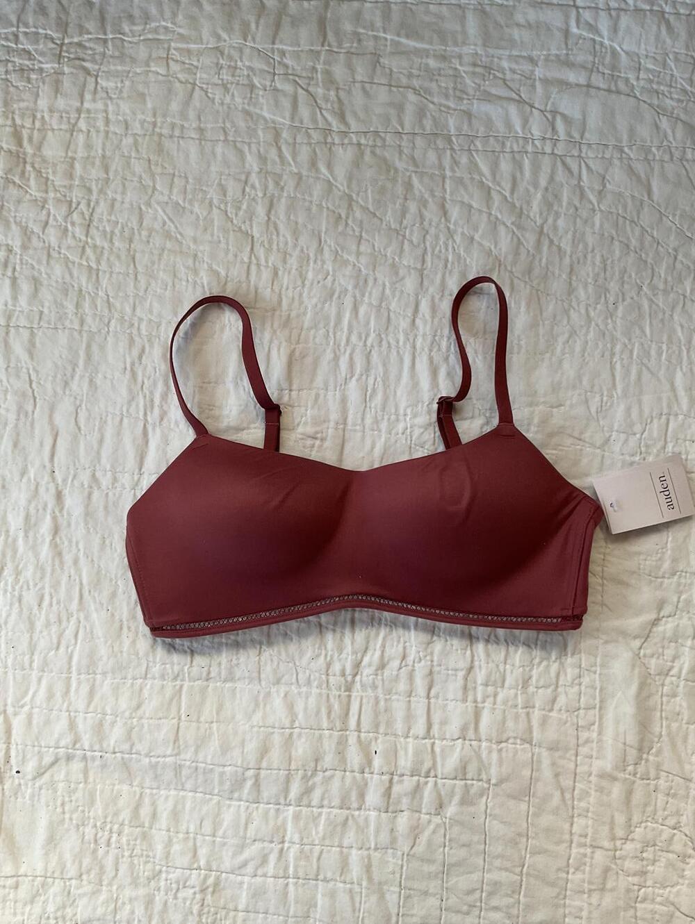 Auden Wireless Bra in Burgundy, New With Tags